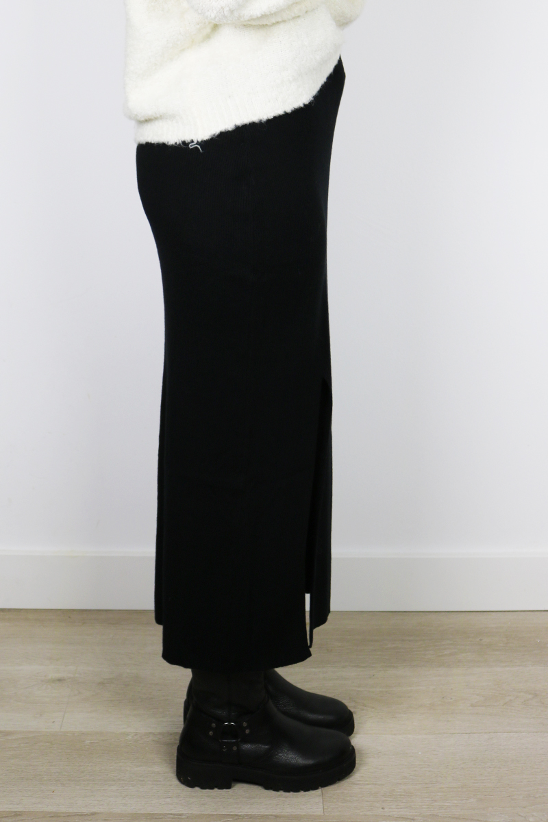 Gebreide Rok Split Zwart - Image 3