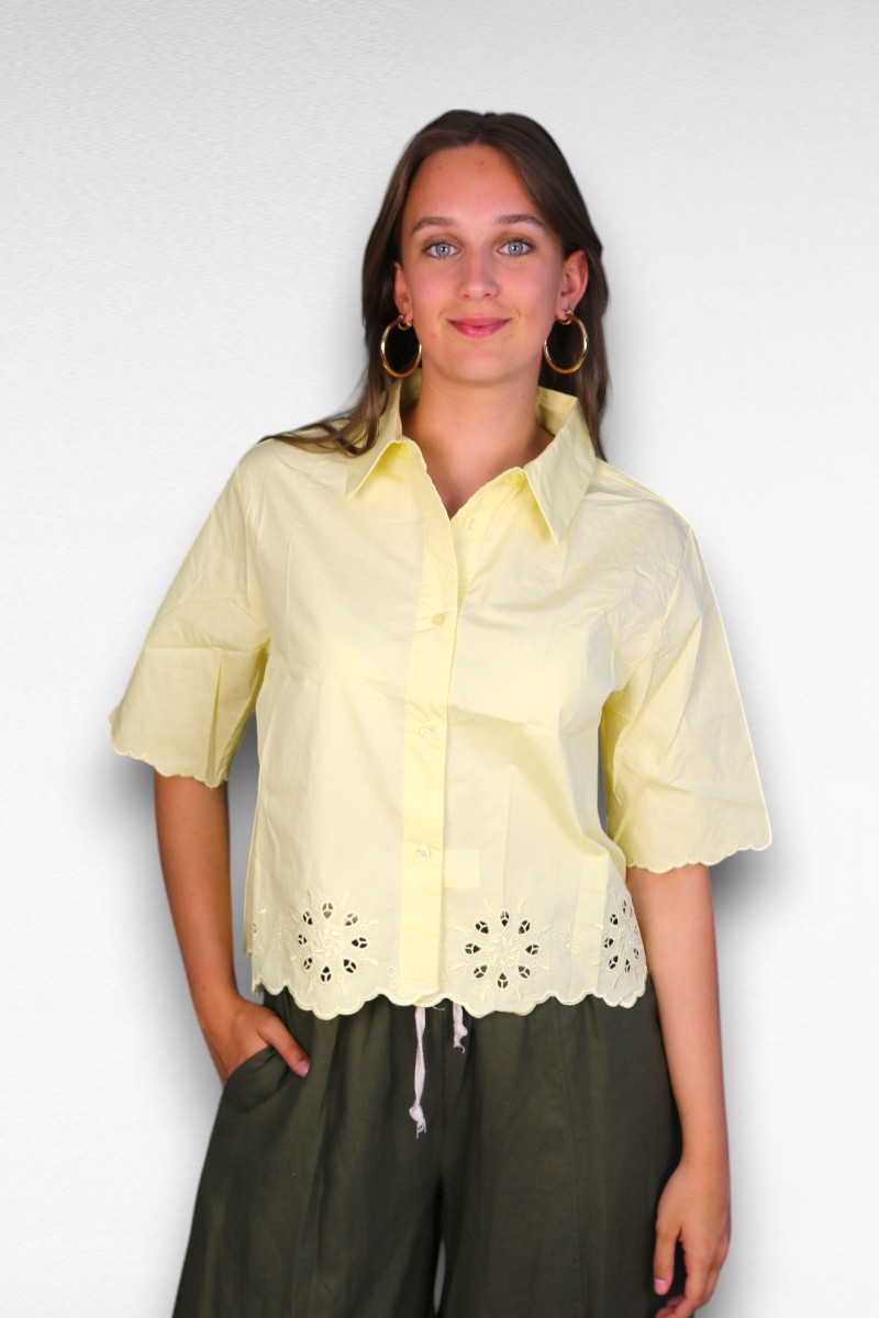 licht gele blouse