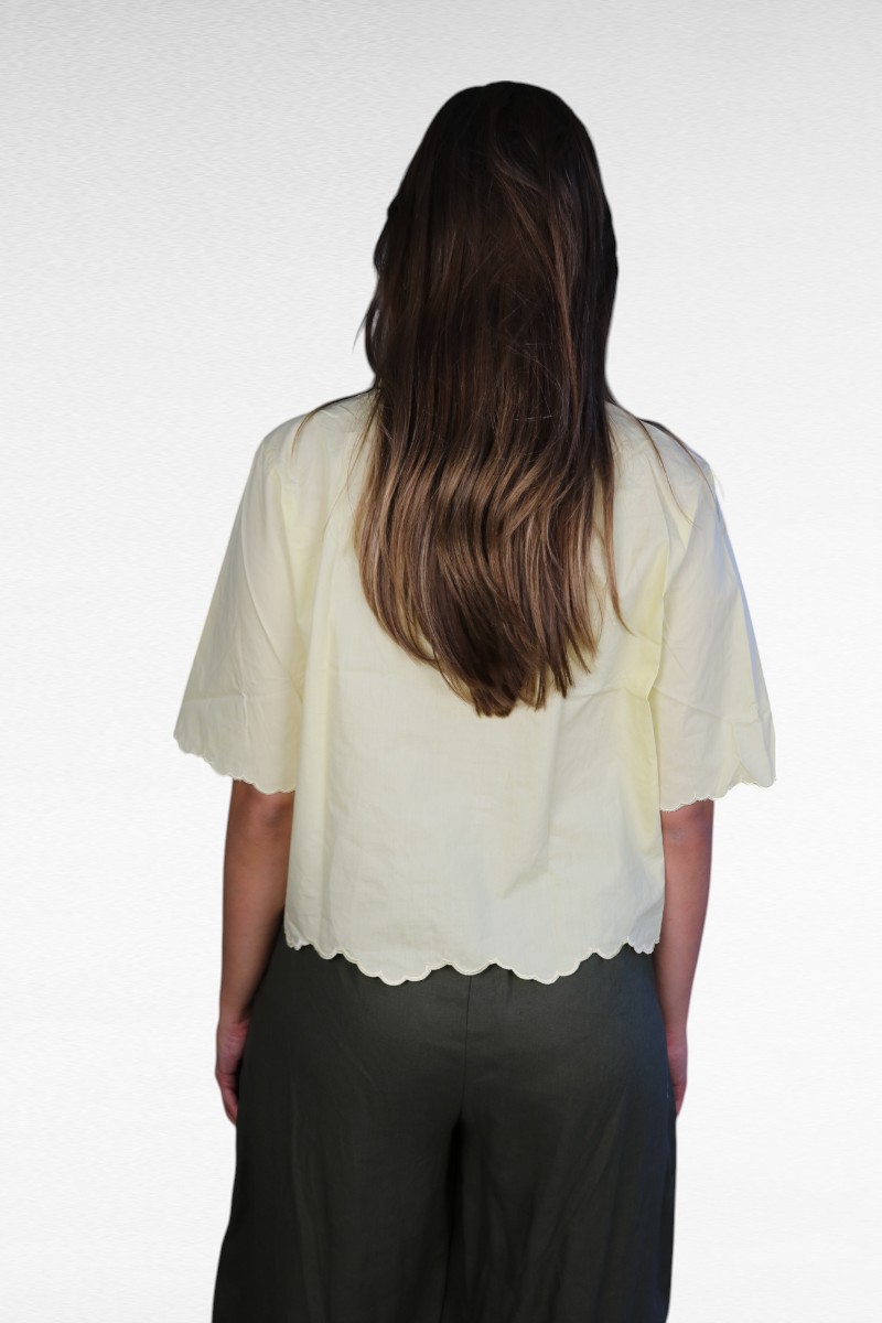 Blouse korte mouw bloem Geel - Image 3