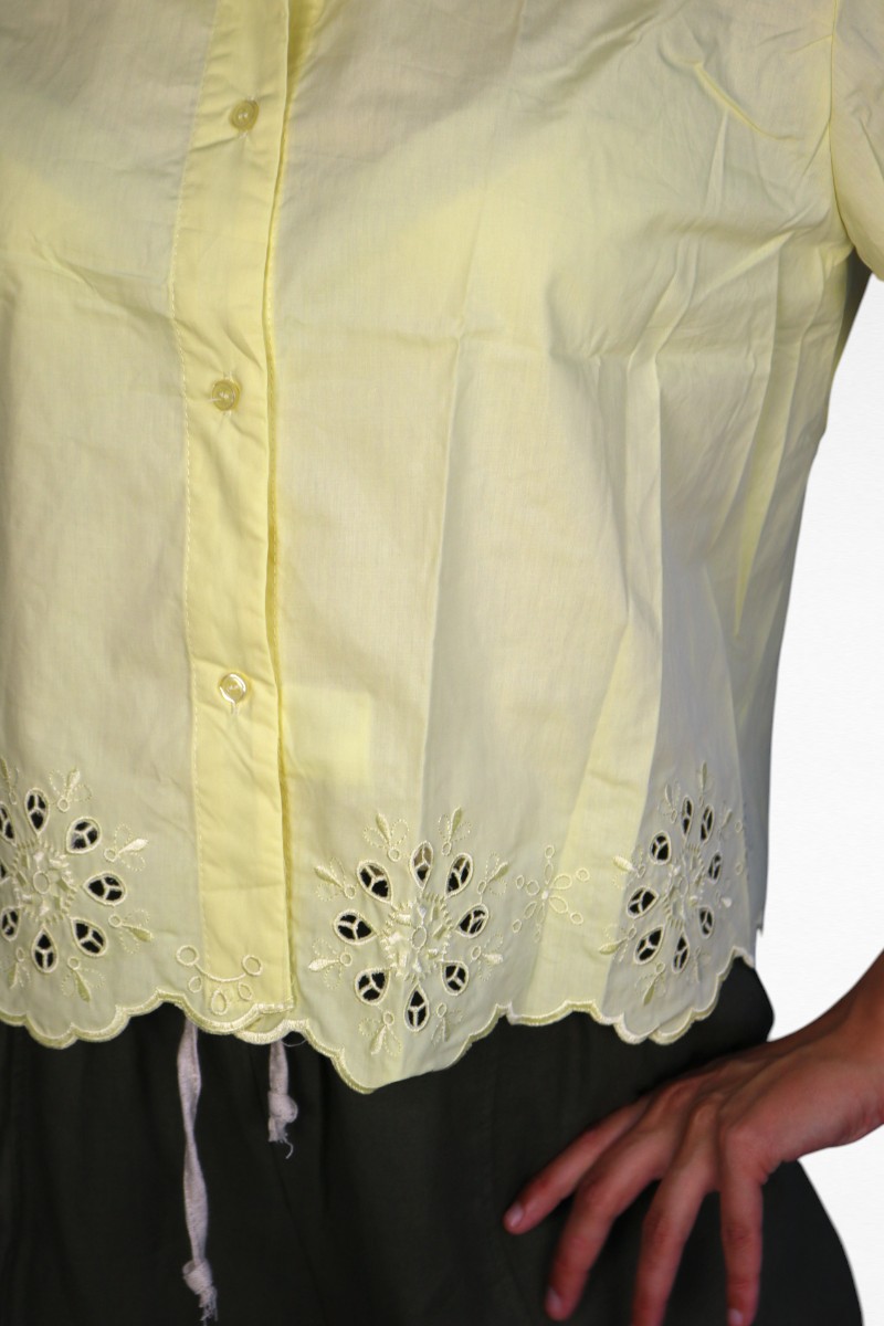 Blouse korte mouw bloem Geel - Image 2