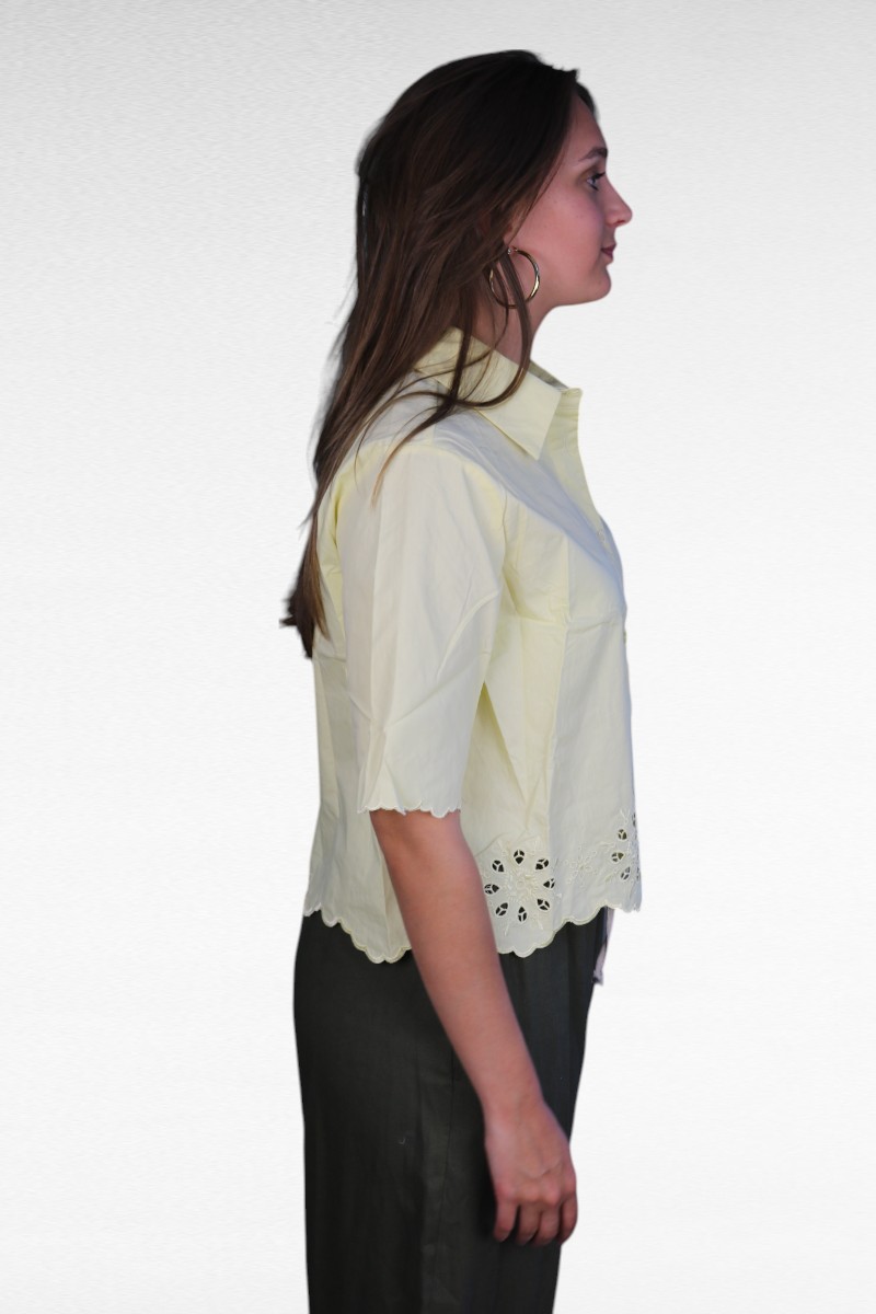 Blouse korte mouw bloem Geel - Image 4