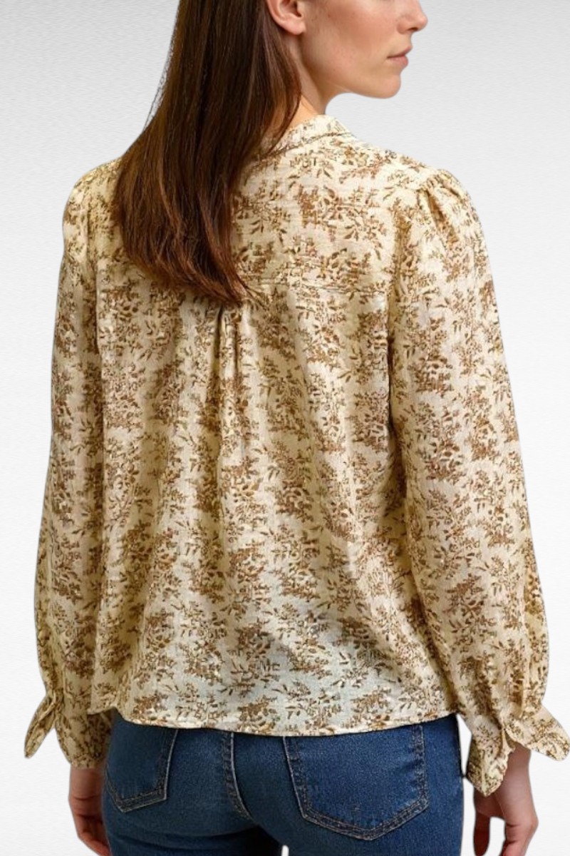 Blouse met Print Beige - Image 2