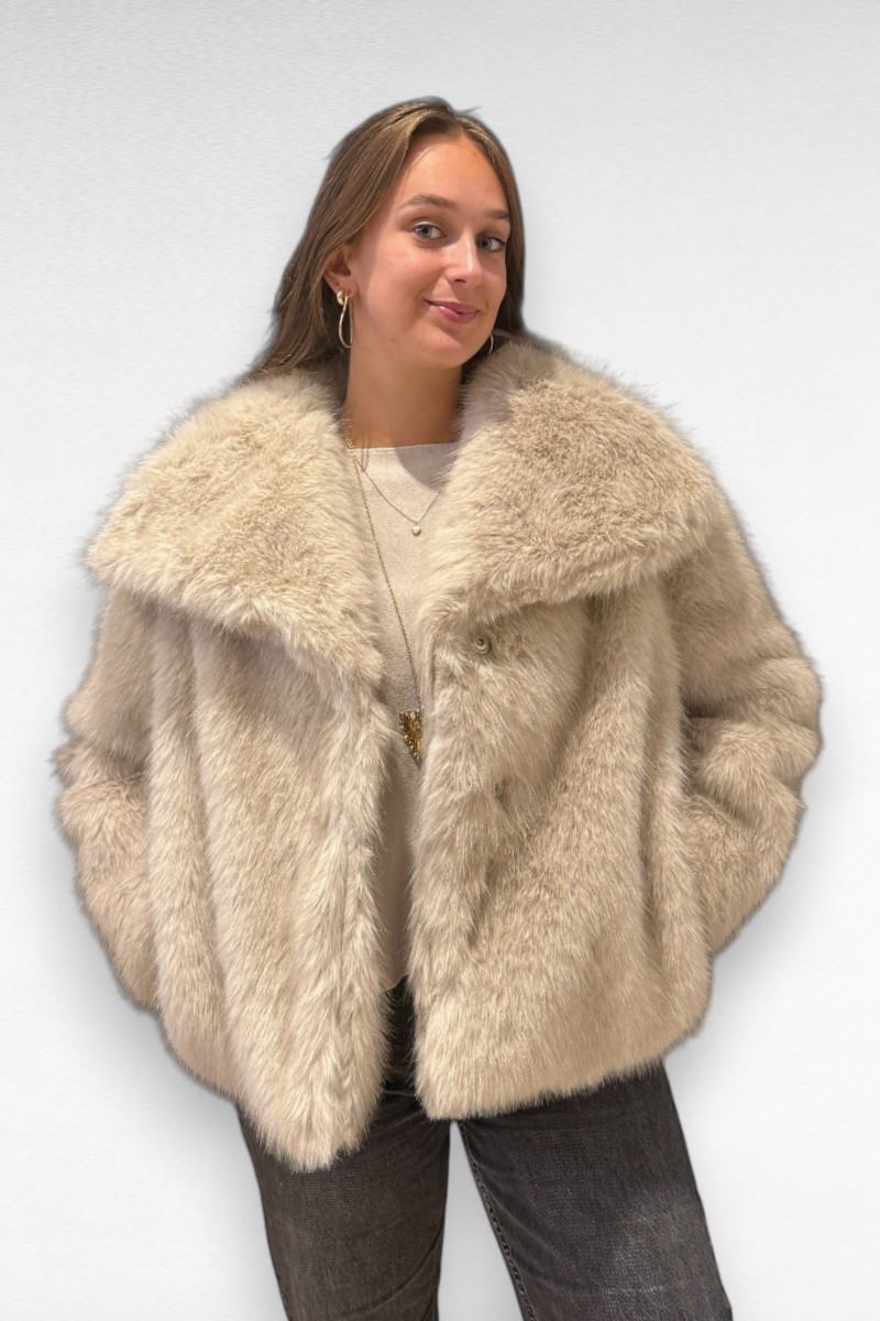 grote kraag bont jas