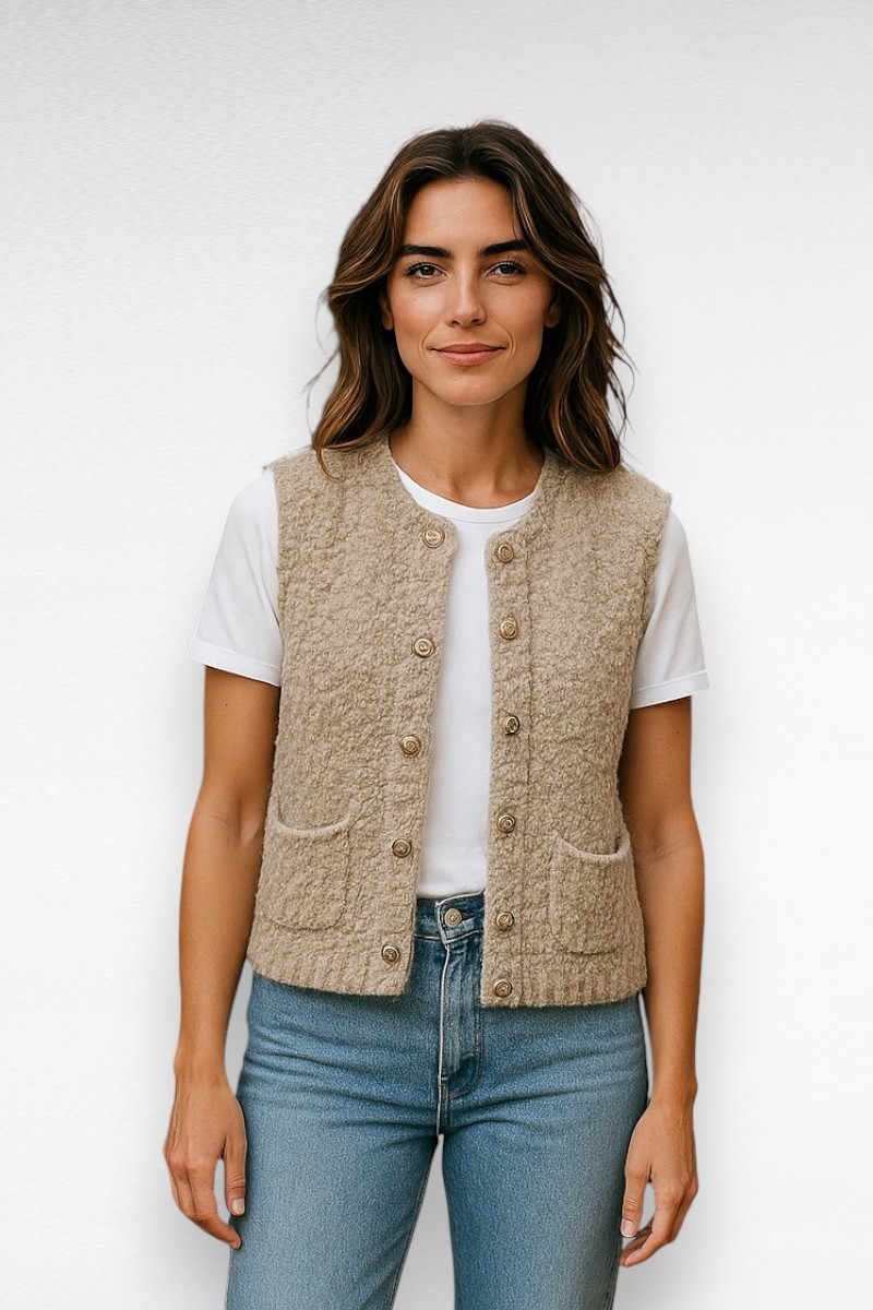 beige gilet