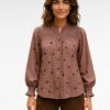 bruine dames blouse