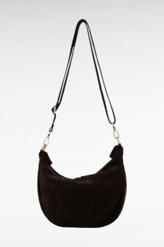 bruine suede tas