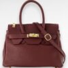 burgundy leren hand tas