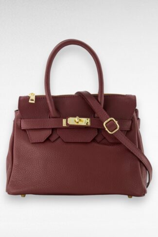 burgundy leren hand tas