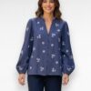 blauwe blouse