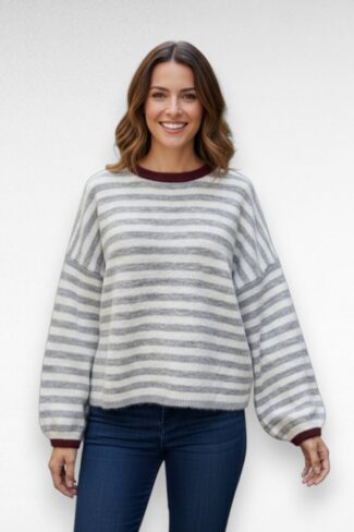 grijze streep trui