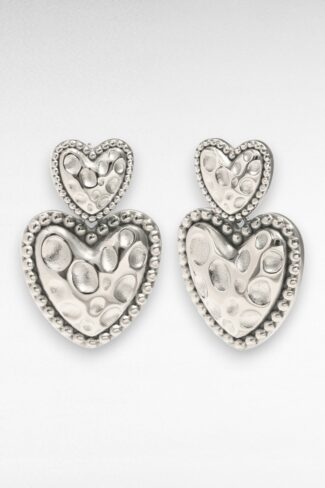 zilveren vintage hart oorbellen