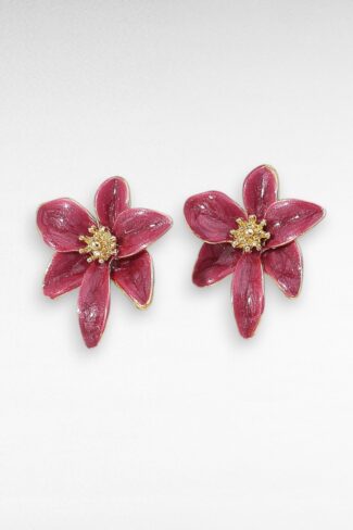 rood roze bloem oorbellen