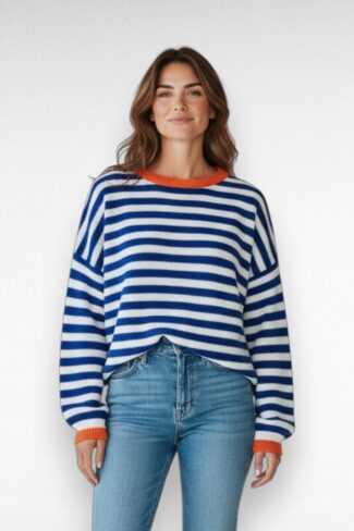 kobalt blauwe streep trui