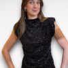 zwarte glitter top