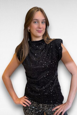 zwarte glitter top