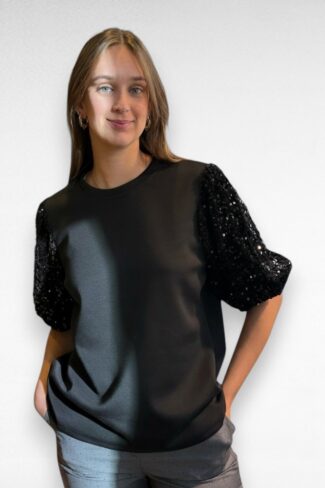 zwarte sweater met glitter