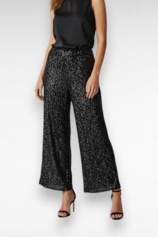 zwarte glitter broek
