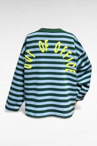 groen blauwe streep trui