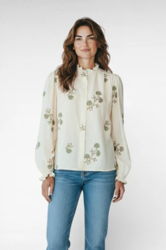 groene bloem blouse