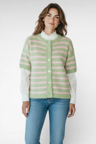 groen korte mouw vest