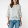 witte broderie kanten blouse