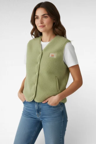groen teddy gilet