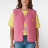 roze teddy gilet