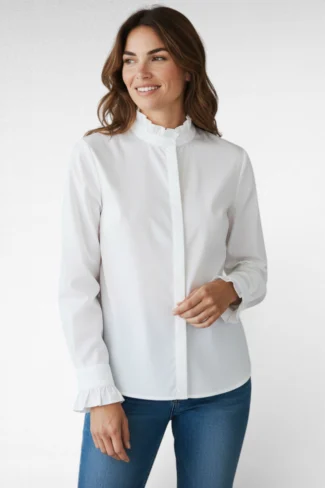 opstaande kraag blouse