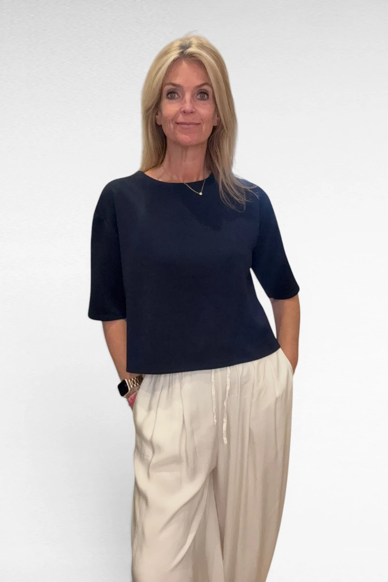 Sweater Korte mouw Marine - Afbeelding 4