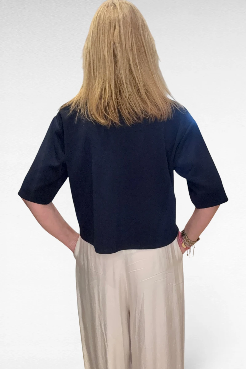 Sweater Korte mouw Marine - Afbeelding 3