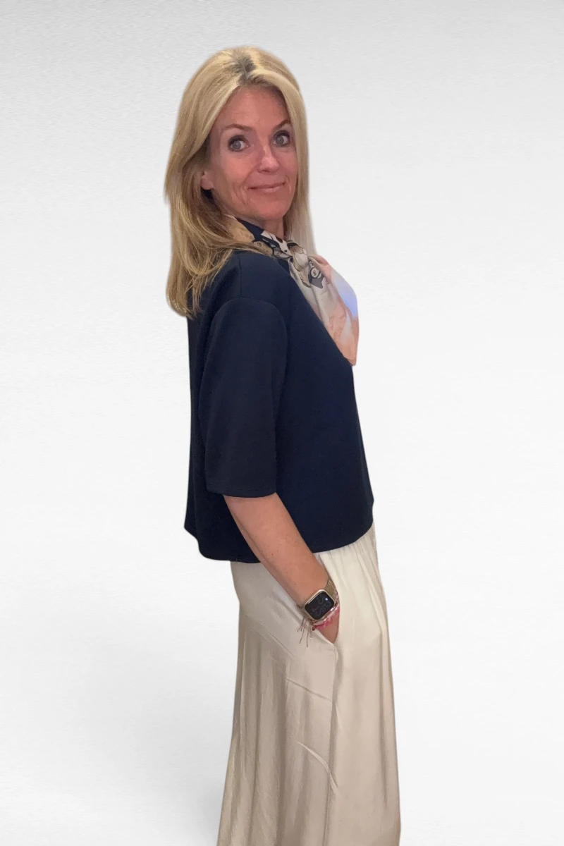 Sweater Korte mouw Marine - Afbeelding 2