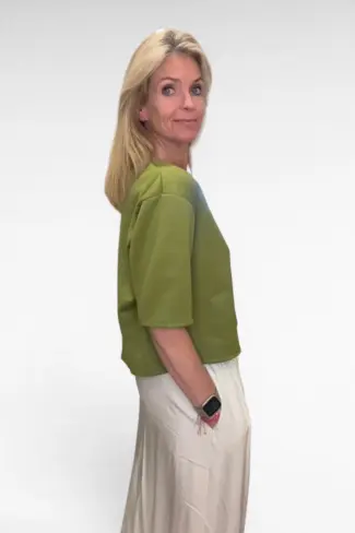 Alternative view of Sweater Korte mouw Olijf