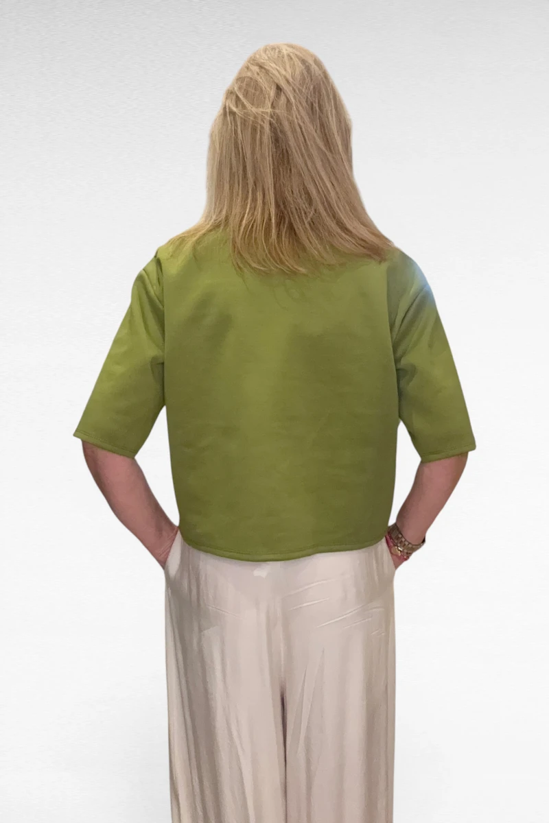 Sweater Korte mouw Olijf - Afbeelding 3
