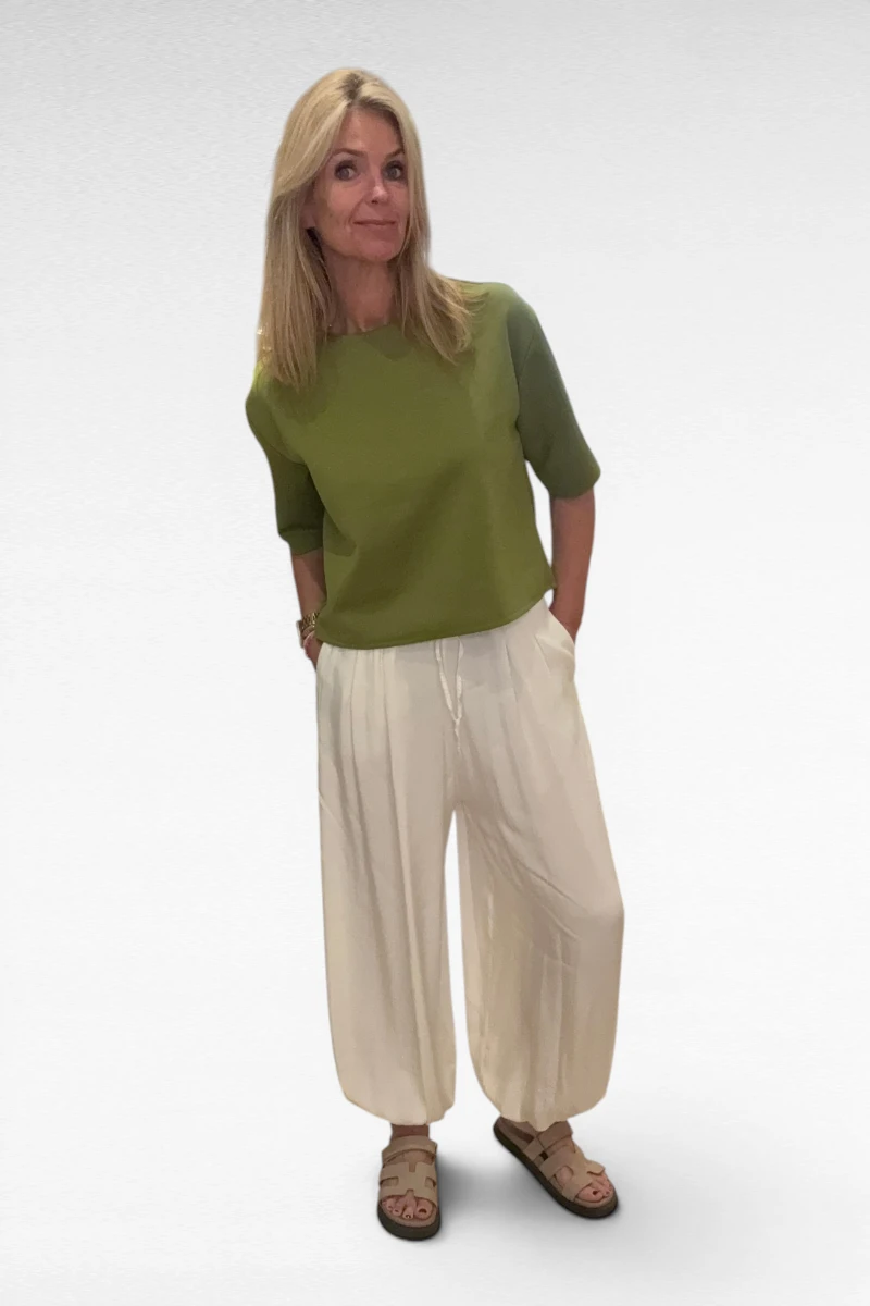 Sweater Korte mouw Olijf - Afbeelding 4