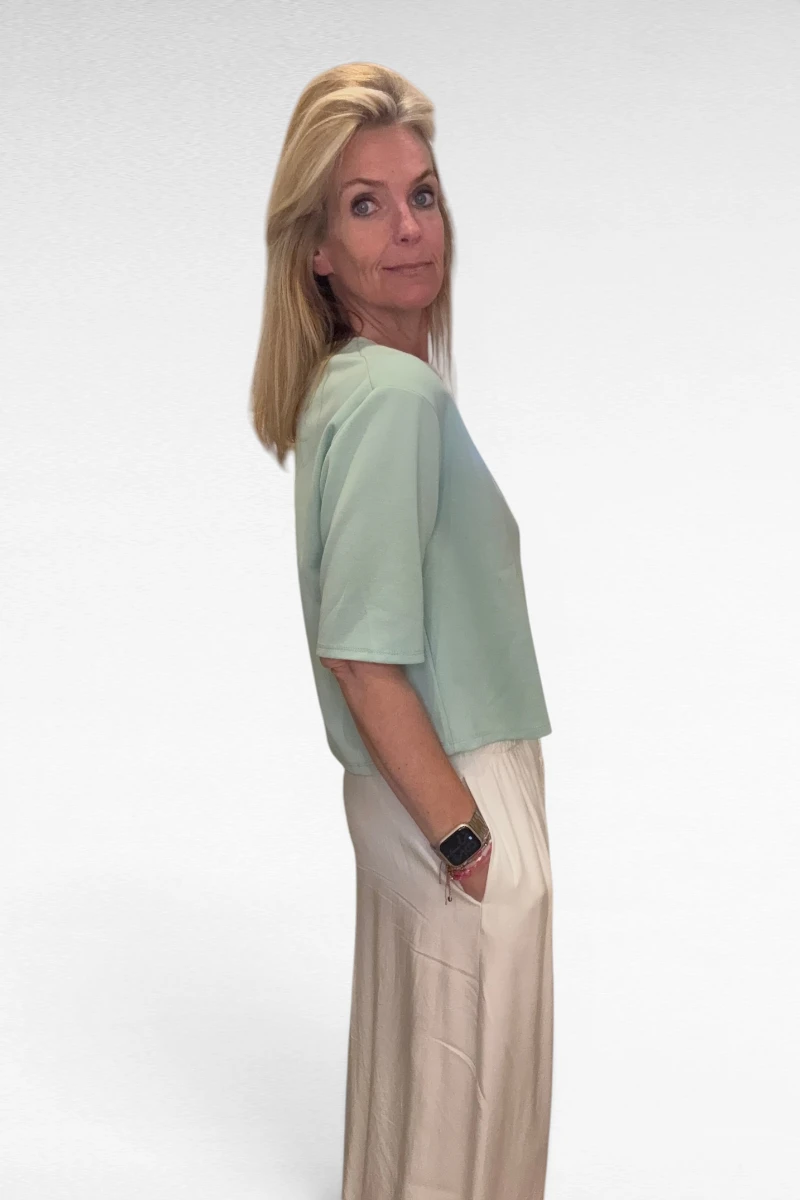 Sweater Korte mouw Mintgroen - Afbeelding 3