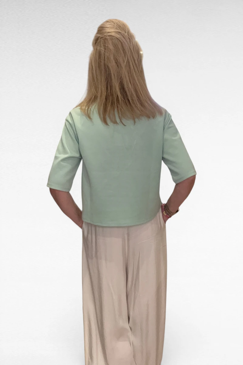 Sweater Korte mouw Mintgroen - Afbeelding 2