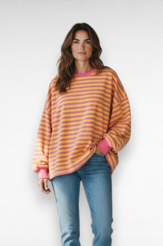 roze geel trui