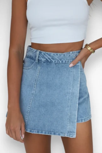 jeans skort
