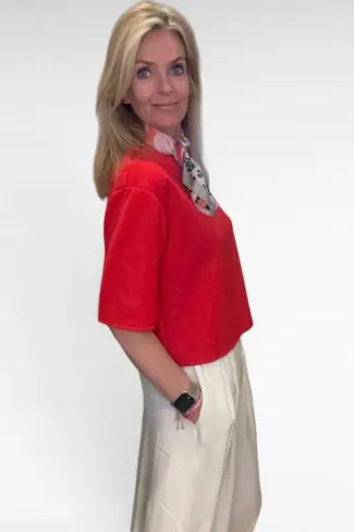 Alternative view of Sweater Korte mouw Rood