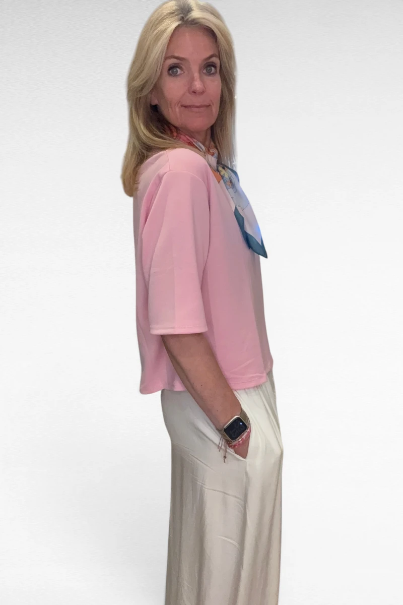 Sweater Korte mouw Licht Roze - Afbeelding 3