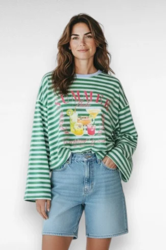 groen streep sweater