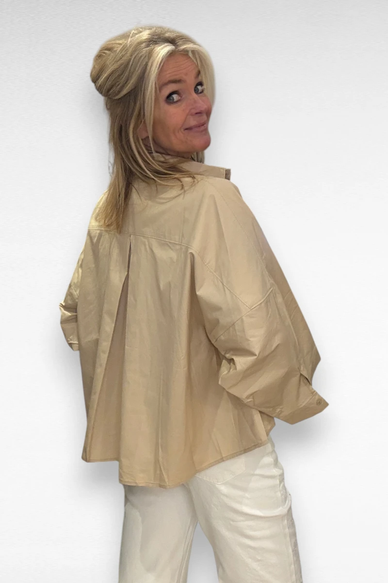 Wijde blouse Beige - Afbeelding 5