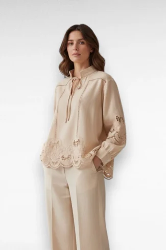 beige blouse