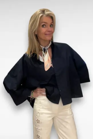 donker blauwe blouse