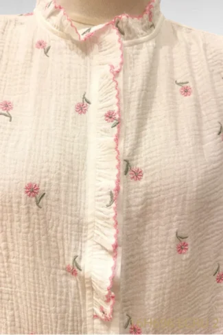 Alternative view of Witte blouse roze bloem