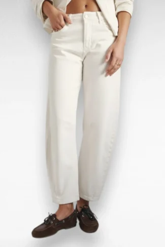 ecru barrel jeans