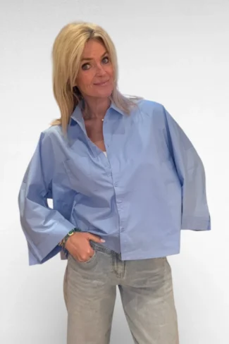 Alternative view of Wijde blouse Licht blauw