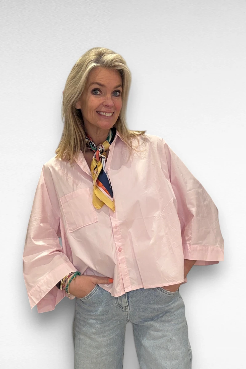 Wijde blouse Licht roze