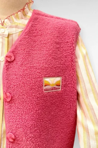 Alternative view of Teddy Gilet Roze knopen