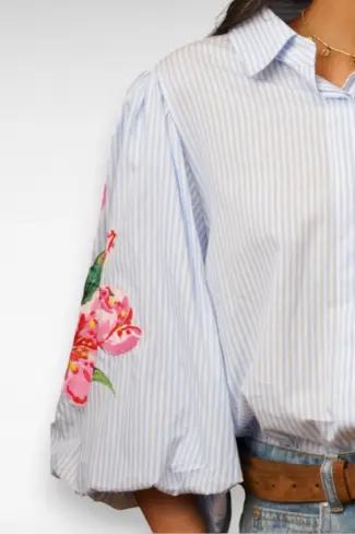 Alternative view of Streep Blouse Bloemen Mouw